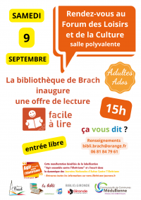 La bibli de Brach au Forum des Loisirs et de la Culture de Brach